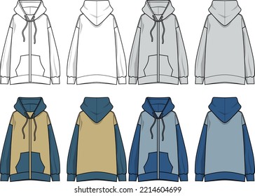 Template fashion long-sleeved code shirt with hood, wind and sun protection