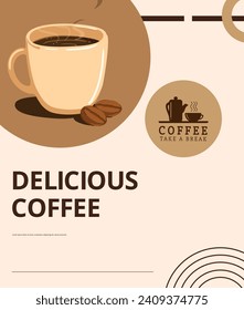 template feed feed instagram business coffee template design post