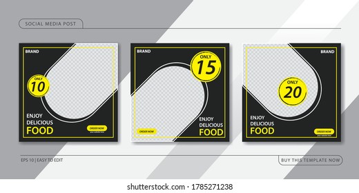 Template feed for post contents in social media. vector illustrator.