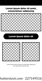 Template feed simple Flat modern Black and white Social media Potrait