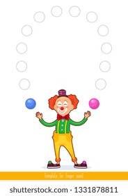 Template for finger paint. For children creativity. Vector illustration