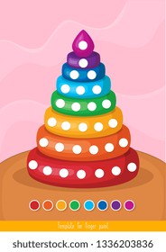 Template for finger paint. For children creativity. Vector illustration