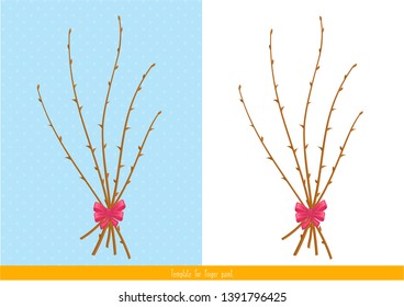 Template for finger paint. For children creativity. Vector illustration 