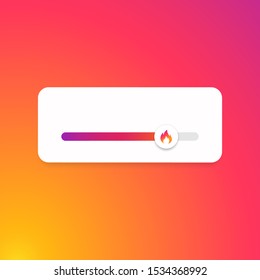 Template fire slider button  Mockup web element app  ui  Feedback slider  Social media concept  Vector illustration  EPS 10