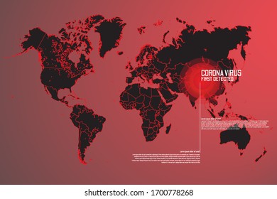 template of first corona virus disease. designed with red and black. vector