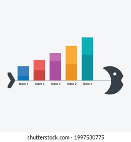 Template of fishbone concept step infographic diagram stage bone element icon text design vector