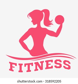 Template Fitness Logo Label Emblem Slender Stock Vector Royalty Free