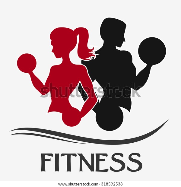 Template Fitness Logo Label Emblem Fitness Stock Vector (Royalty Free