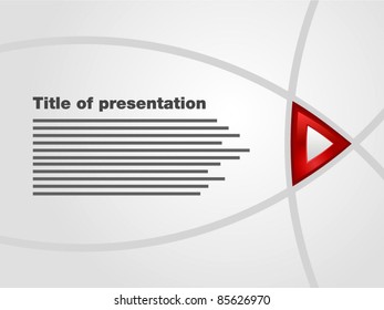 Template of flash interactive presentation with title and red button