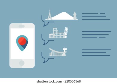 Template flat design vector poster for navigation.