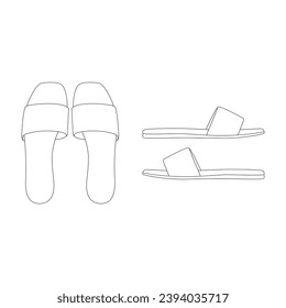 template flat mules vector illustration flat design outline clothing collection