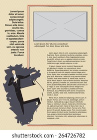 Template flayer, advertisements, invitations or greeting cards. Man and arrow sign. Vector illustration.