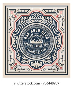 Template. Floral design for Label