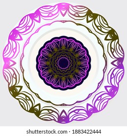 template with floral frame pattern. For business card, fitness center, meditation class. vECTOR
