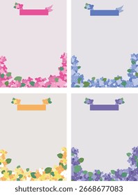 modelo flor hydrangea faixa de opções papel carta