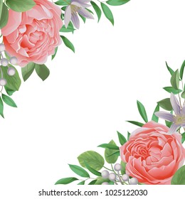 Template with Flowers and Greenery