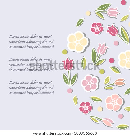 template flowers party invitation greeting card stock vector template for flowers