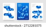 Template with fluid geometric shapes. Background with metaball fusion. Layout for flyer, poster or cover.