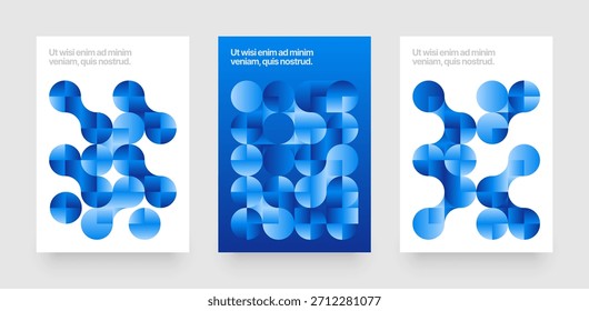 Plantilla con Formas geométricas fluidas. Antecedentes con fusión metabólica. Diseño para flyer, póster o portada.