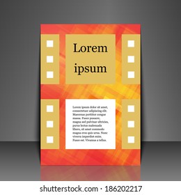 Template flyer with abstract orange background. Eps10 Vector illustration