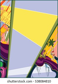 Template flyer. Abstract travel background.