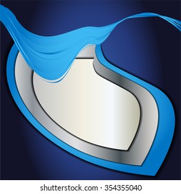 Template flyer background for business design in A4 size, blue turquoise circle curve element with black space,Â 

