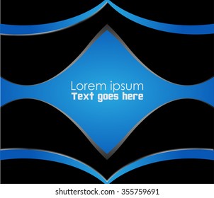 Template flyer background for business design in A4 size, blue turquoise circle curve element with black space
