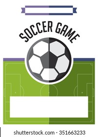 A template flyer background for a soccer football game. Vector EPS 10.