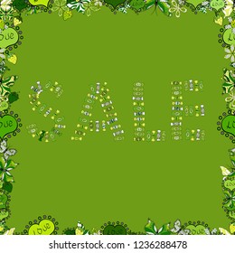 Template for flyer, banner, ad, poster, print design. Giveaway banner for summer contests in social media. Vector illustration. Illustration in yellow, black and green colors. Seamless.