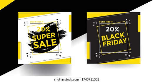 TEMPLATE FLYER BANNER SUPER SALE & BLACK FRIDAY FOR YOUR COMPANY