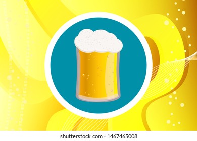 template flyer with beer. Vector illustration .