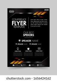 Template flyer black brochure layout design with metallic and lighting graphic elements.Annual report cover business presentation modern background.Vector illustration