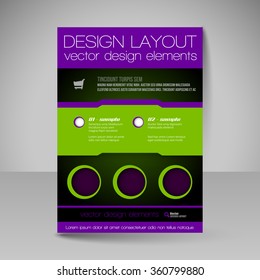 Template of flyer for business brochures, presentations, websites, magazine covers. Editable vector design elements.