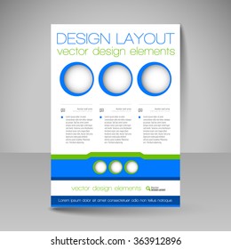 Template of flyer for business brochures, presentations, websites, magazine covers. Editable vector design elements.