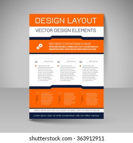 Template of flyer for business brochures, presentations, websites, magazine covers. Editable vector design elements.