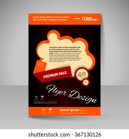 Template of flyer for business brochures, presentations, websites, magazine covers. Editable vector design elements.