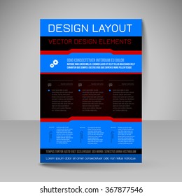 Template of flyer for business brochures, presentations, websites, magazine covers. Editable vector design elements.