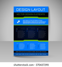 Template of flyer for business brochures, presentations, websites, magazine covers. Editable vector design elements.
