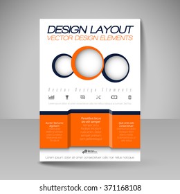 Template of flyer for business brochures, presentations, websites, magazine covers. Editable vector design elements.