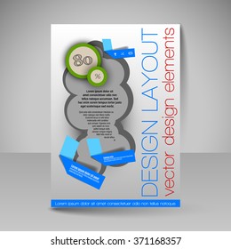 Template of flyer for business brochures, presentations, websites, magazine covers. Editable vector design elements.