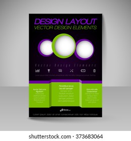 Template of flyer for business brochures, presentations, websites, magazine covers. Editable vector design elements.