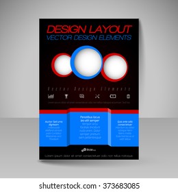 Template of flyer for business brochures, presentations, websites, magazine covers. Editable vector design elements.
