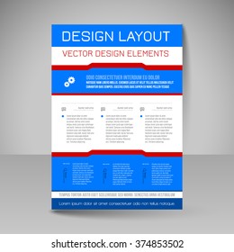 Template of flyer for business brochures, presentations, websites, magazine covers. Editable vector design elements.