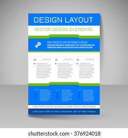 Template of flyer for business brochures, presentations, websites, magazine covers. Editable vector design elements.