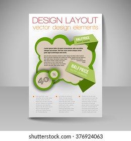 Template of flyer for business brochures, presentations, websites, magazine covers. Editable vector design elements.
