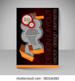 Template of flyer for business brochures, presentations, websites, magazine covers. Editable vector design elements.