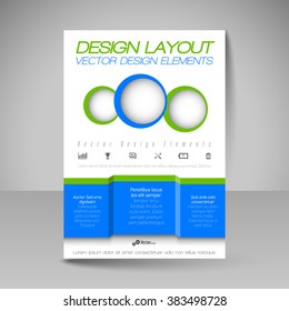 Template of flyer for business brochures, presentations, websites, magazine covers. Editable vector design elements.