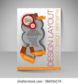 Template of flyer for business brochures, presentations, websites, magazine covers. Editable vector design elements.