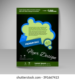 Template of flyer for business brochures, presentations, websites, magazine covers. Editable vector design elements.