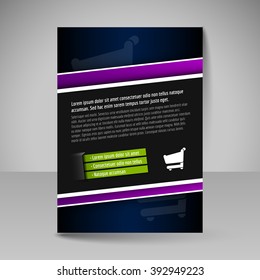 Template of flyer for business brochures, presentations, websites, magazine covers. Editable vector design elements.